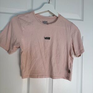 VANS Womens Crop T-Shirt Top XS Pink Cotton